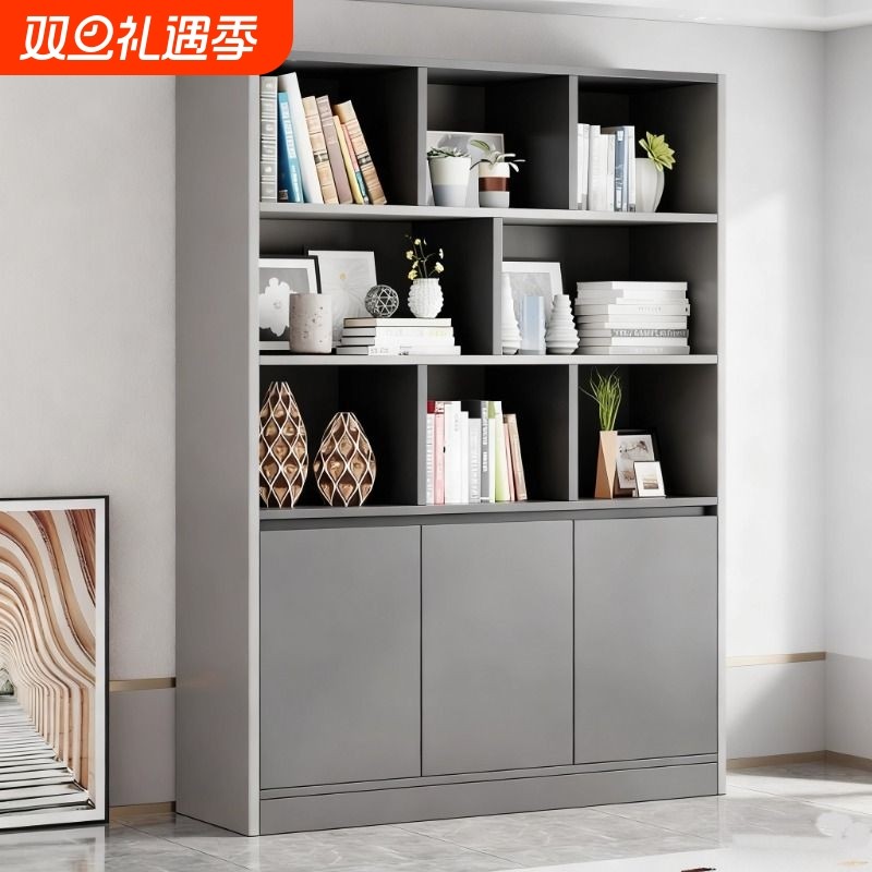 书架落地置物架客厅家用靠墙收纳柜子储物柜办公室文件柜简易书柜