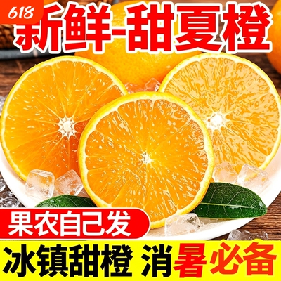 正宗湖南江永夏橙新鲜当季水果现摘晚熟榨汁手剥橙子大果整箱甜橙
