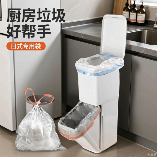 日式垃圾桶抽绳垃圾袋家用70×60