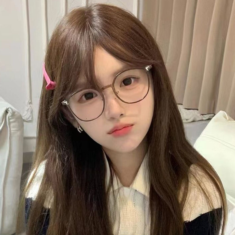 超轻茶色眼镜女近视可配度数方圆脸早八素颜神器大脸显瘦眼睛框架