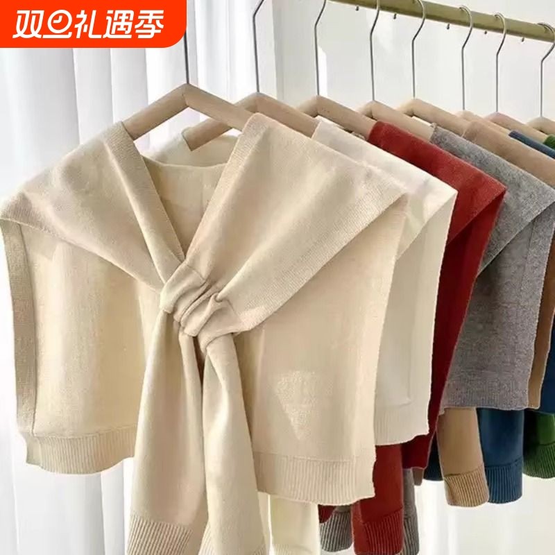 披针织披肩外披肩女房围巾大秋冬季红色黑色灰色白色紫色粉色绿色