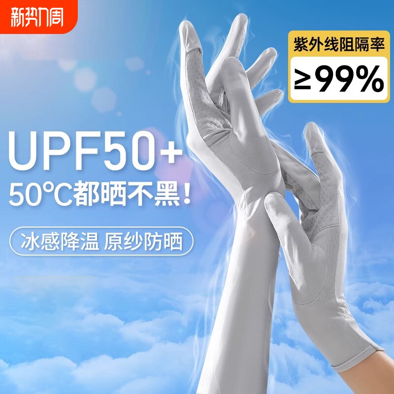 防晒手套女防紫外线专用露指遮阳冰丝夏季薄款骑行电动车自行车