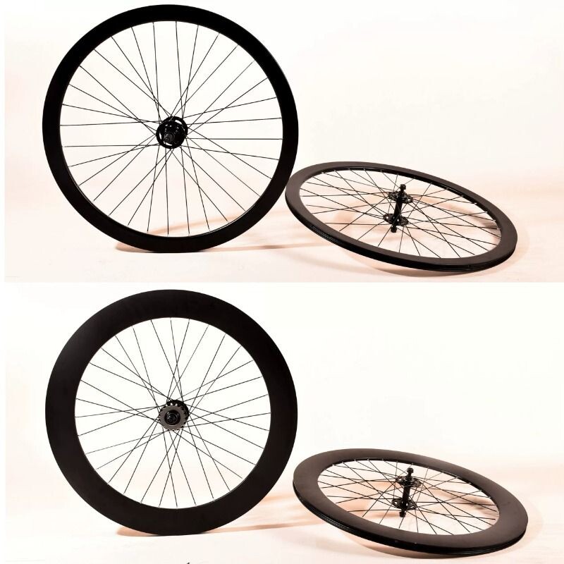 死飞轮组30/40/70/90mm铝合金久裕轮组平花倒骑竞速轮组车轮fixie