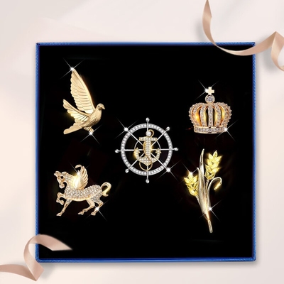 胸针男士胸章礼盒送领导客户男朋友西服配饰别针套装徽章星星手工