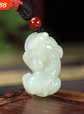 貔貅吊坠玉坠玉佩玉饰品带挂绳招财背财小貔貅本命年情侣款式生肖