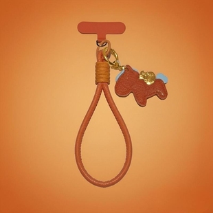 高品质手机壳挂绳斜挎新款 手腕编织短绳防丢橙色便携女高档垫片双扣绳适用苹果华为手机壳挂绳链新年马年款