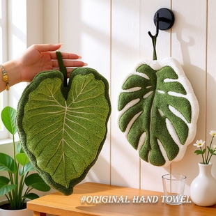 可爱挂式 圣诞树擦手巾加厚吸水不掉毛厨房卫生间擦手布搽手帕毛巾