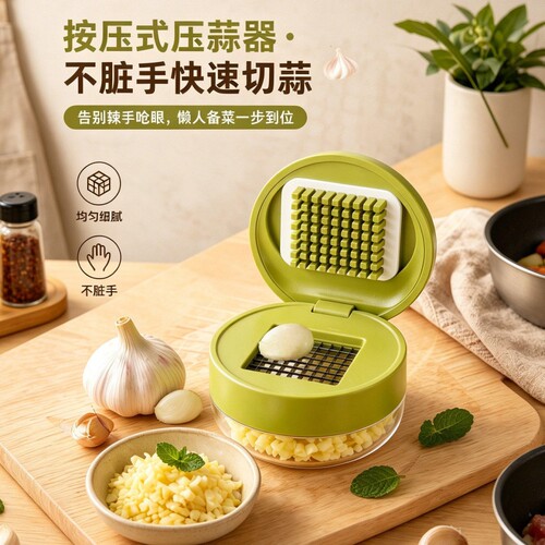 压蒜器蒜末粉碎器不锈钢厨房家用小型打蒜器多功能手动蒜蓉大蒜