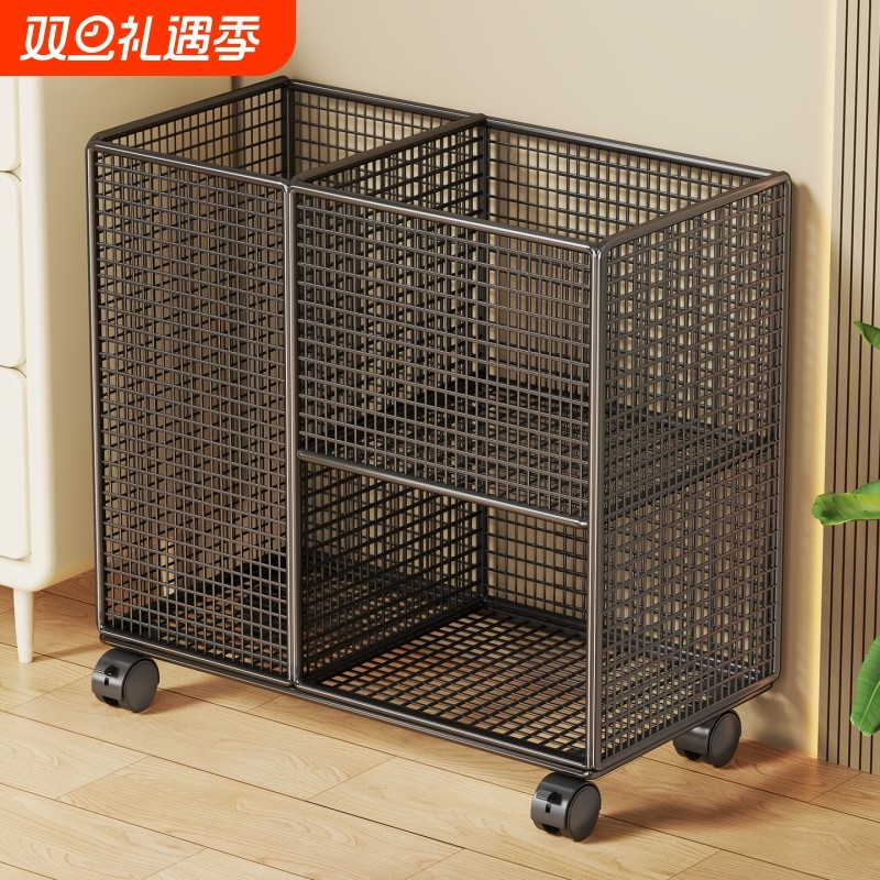 瑜伽装备收纳筐家用大容量带轮可移动健身器材置物架整理架落地