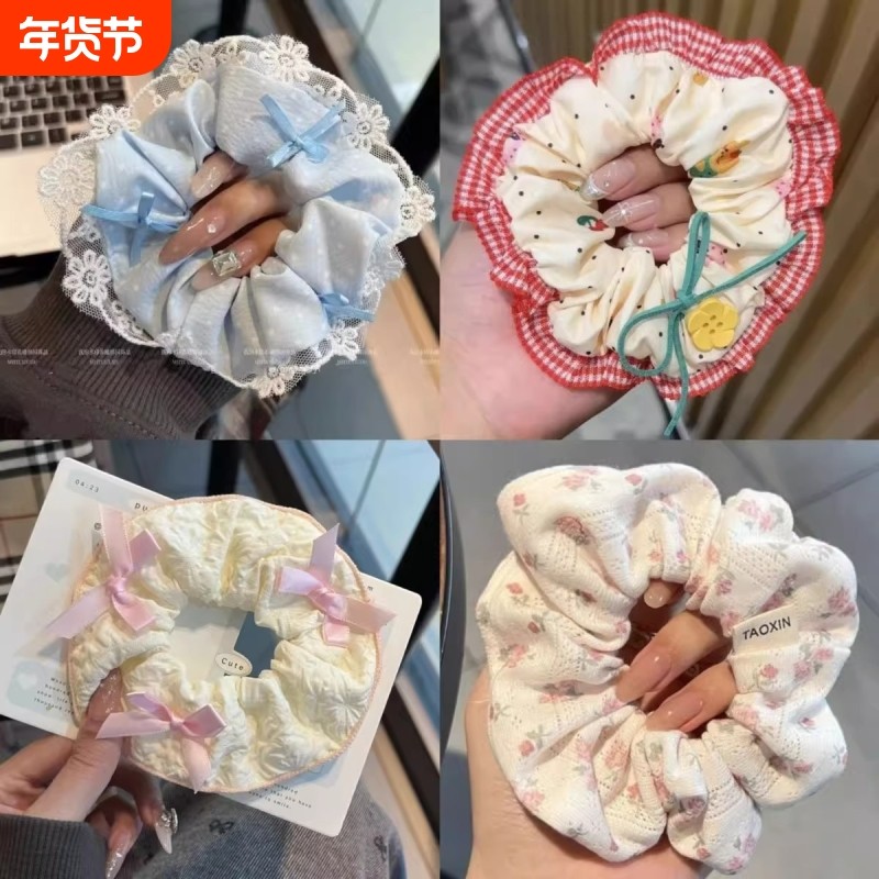 公主ins蝴蝶结蕾丝韩版马尾大肠发圈可爱甜妹发绳波点格子绿格,饰品/流行首饰/时尚饰品新,发饰,淘宝优惠券,粉丝福利购,淘宝优惠卷