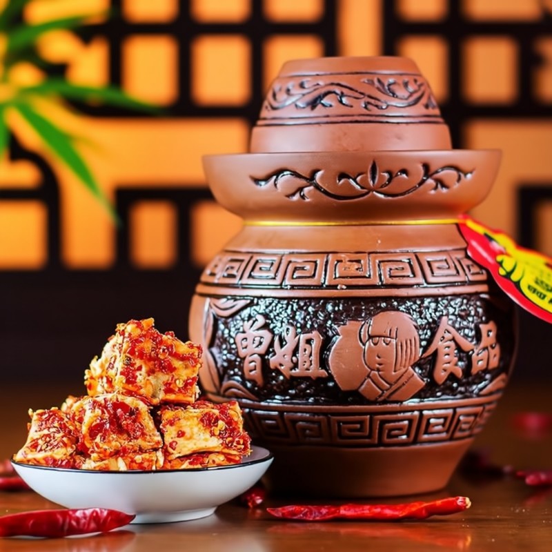 曾姐豆腐乳霉豆腐湖南特产香辣腐乳农家手工下饭菜1000g麻辣坛装