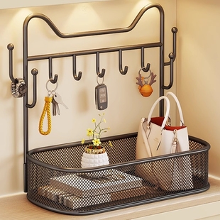 钥匙收纳盒桌面装饰摆件收纳架鞋柜上挂架展示架轻奢桌上整理架子