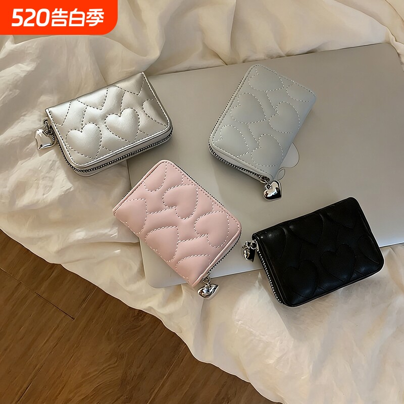 2026新款多功能爱心钱包女士防消磁大容量多卡位精致可爱小巧卡包