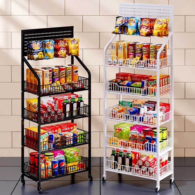零食货架用品收纳架收银台多层置物架子落地冰箱客厅阳台壁挂悬挂
