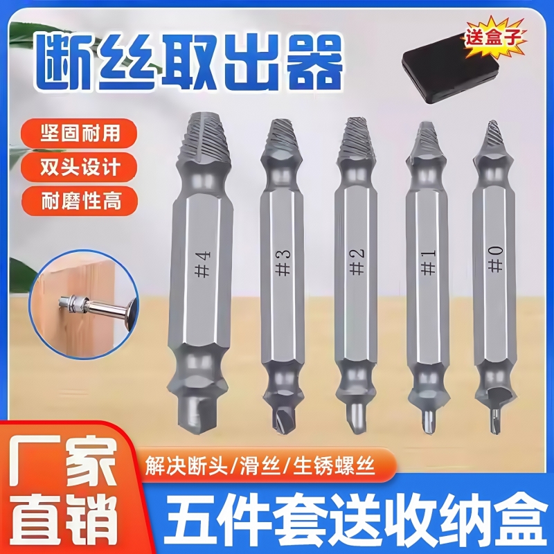 螺丝取出器取断镙丝工具高强度断头滑丝反丝锈死拆除起子起钉螺纹