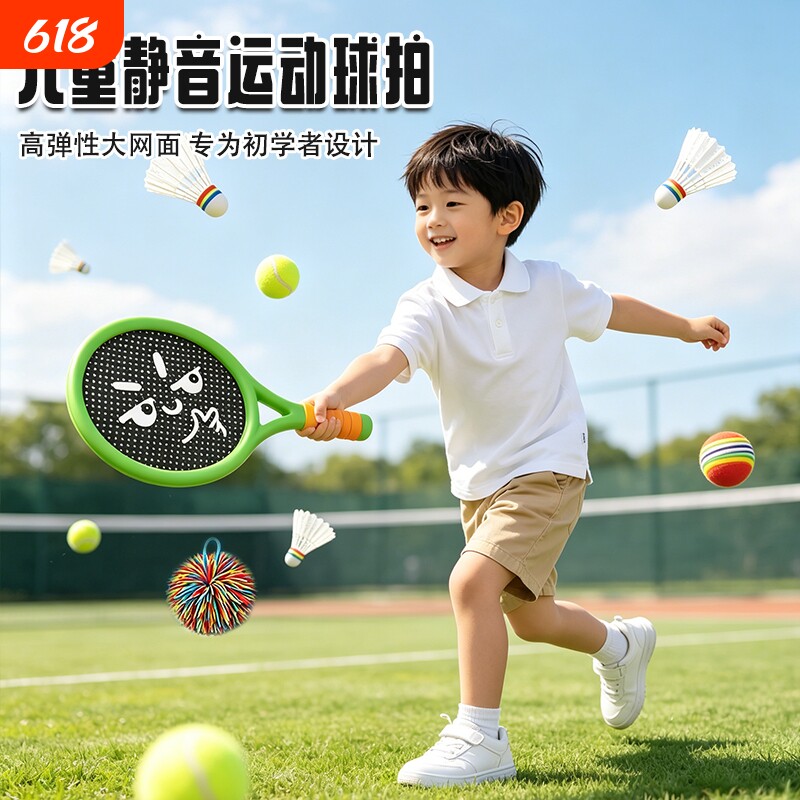 儿童羽毛球拍亲子互动玩球具拍室内运动网球拍户外小学生健身器材