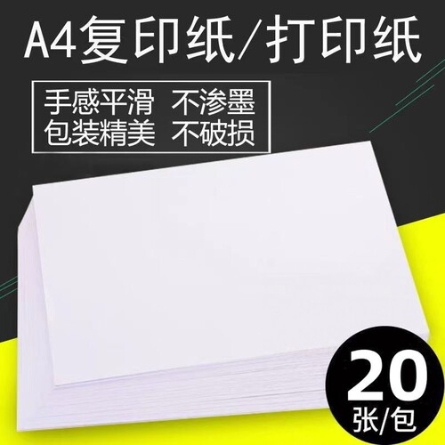 a4纸复印纸白纸20张双面防静电办公用打印纸文稿纸草稿纸