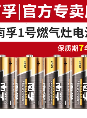 南孚1号电池D型一号大号碱性LR20热水器煤气灶专用液化气燃气炉灶天然气南浮1号电池南孚官方旗舰店燃气电池