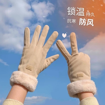 皓朴女士保暖手套冬季防风可触屏