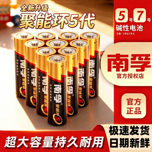 南孚电池5号电池适用于燃气表专用煤气表天然气表水表4粒1.5V碱性五号AALR6正品南孚官方旗舰店大容量电量