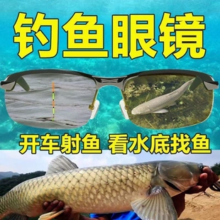 偏光钓鱼眼镜看漂专用射鱼可见水下底三米偏光镜路亚开车墨镜高清