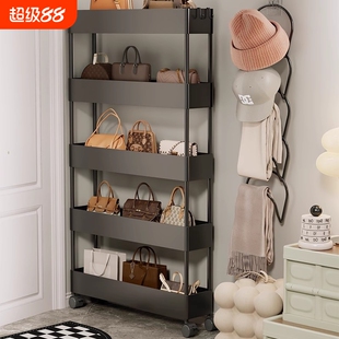 包包收纳架门后超薄夹缝置物架窄柜放皮包展示架家用多层背包支架