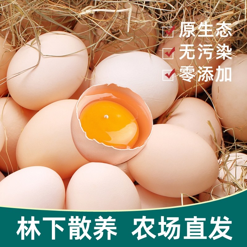 新鲜土鸡蛋农家散养30枚正宗大别山林下鸡蛋谷物现发农场喂养