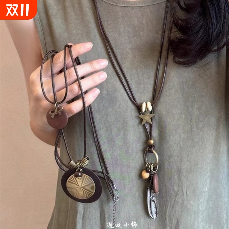 禅意羽毛项链古铜|超1万次加购