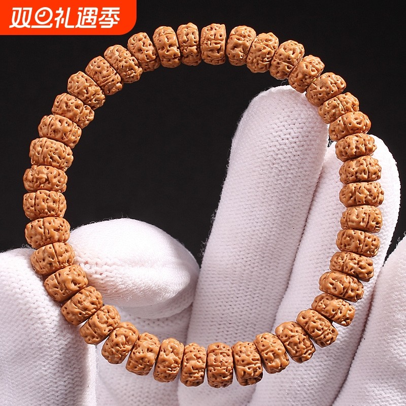 树王爆肉小金刚菩提子手串男士核桃原籽普提文玩佛珠单圈盘链配饰