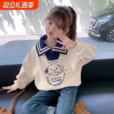 女童卫衣春秋款2025新款儿童长袖上衣小女孩洋气长袖爆款童装宽松