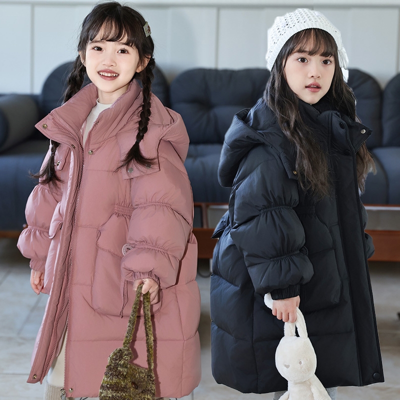 中长款加厚女童羽绒服