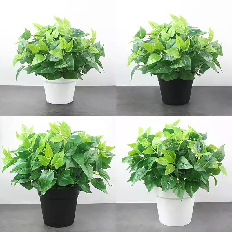仿真绿萝叶盆栽假花塑料人造绿植室内外落地盆景隔断花槽装饰花卉