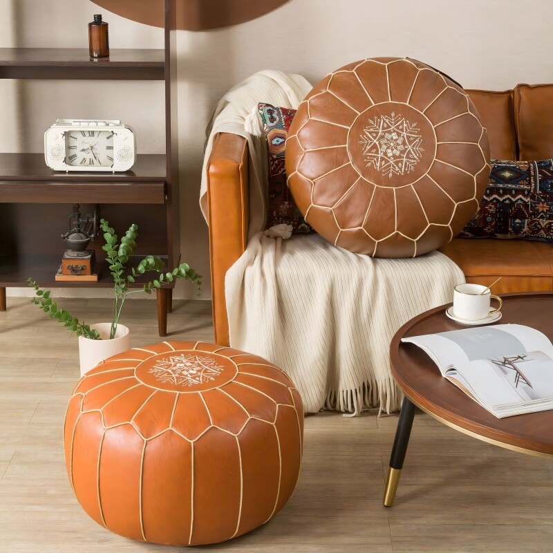 皮墩墩收纳凳旧衣服填充凳卧室客厅家用可坐坐墩杂物收纳储物凳子