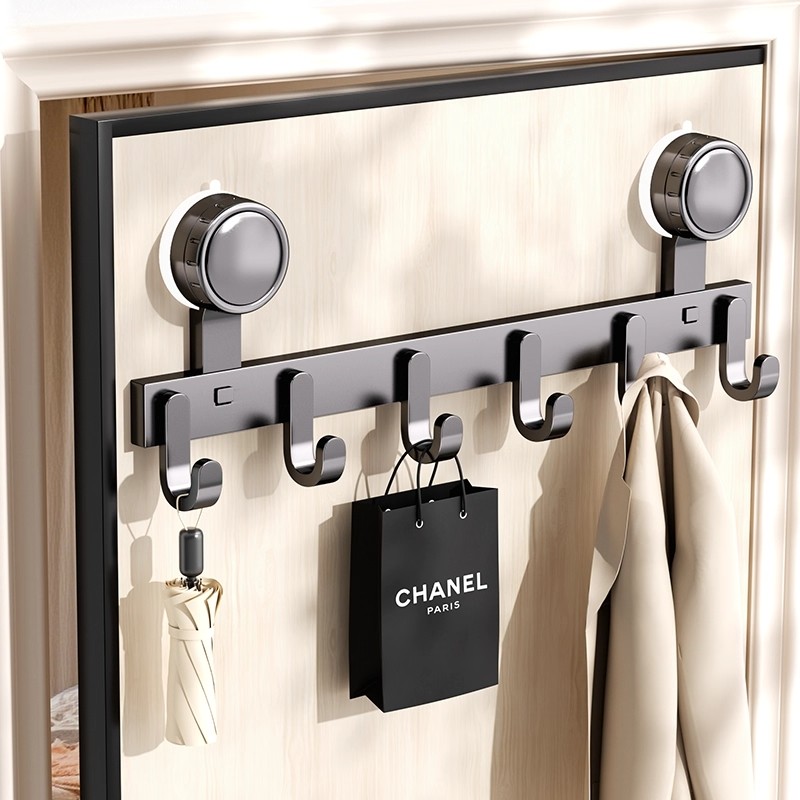 吸盘门后挂钩免打孔强力承重粘胶浴室毛巾置物架钩子入户门收纳架