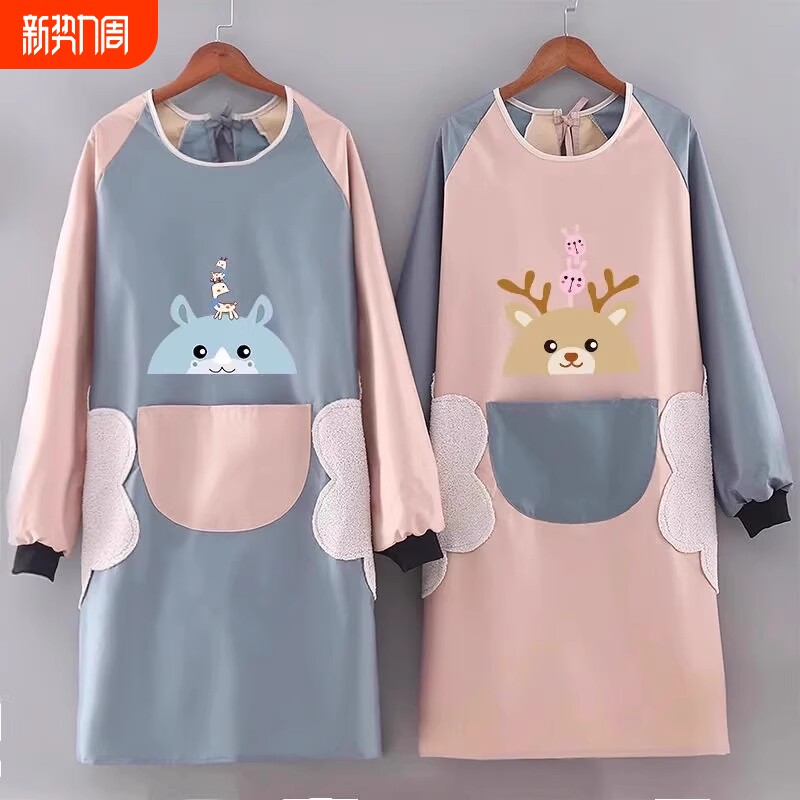 长袖罩衣防脏防水围裙厨房家用新款防油2025年轻款做饭擦手系带