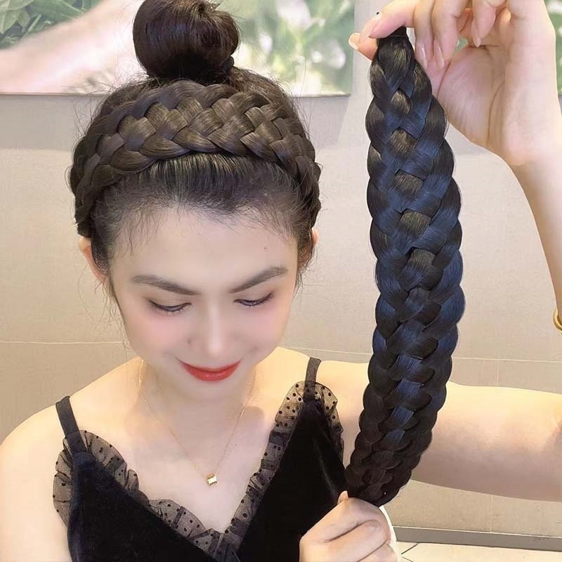 假发发箍春夏麻花辫子头箍女高颅顶压发窟2025新款宽边鱼骨辫头饰