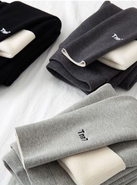 加绒打底裤女穿秋冬季紧身灰色薄绒大码加厚秋裤线裤灰色保暖棉裤