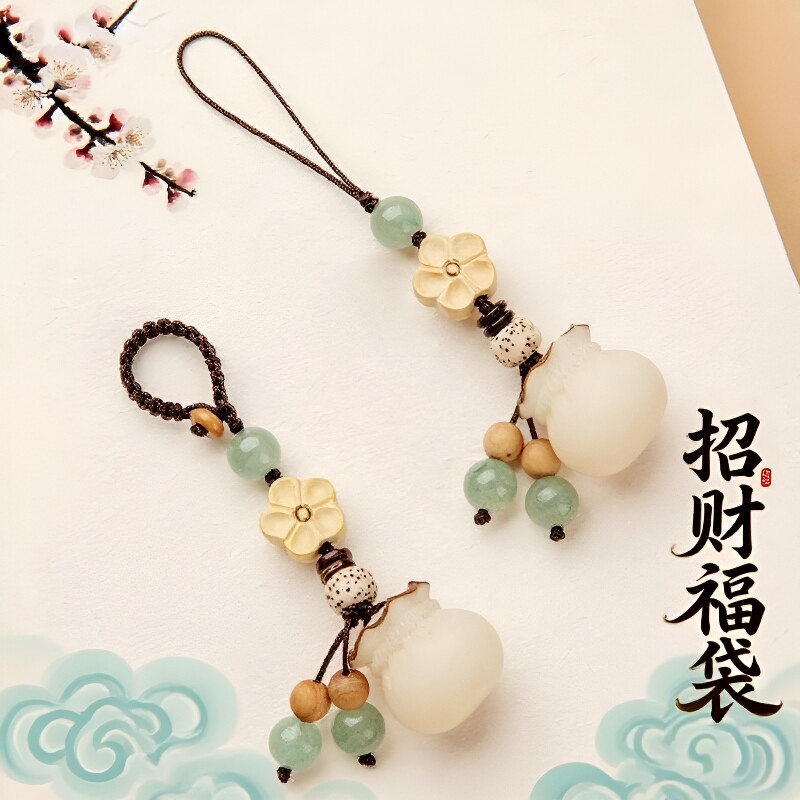菩提招财福袋手机链挂件情侣高档汽车钥匙扣小钱袋包挂饰品精致