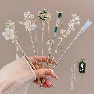 新中式发簪2025新款古风簪子女高级感马面裙国风木簪步摇发钗头饰