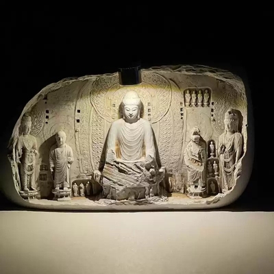 河南洛阳文创龙门石窟冰箱贴可发光佛像立体浮雕博物馆旅游纪念品