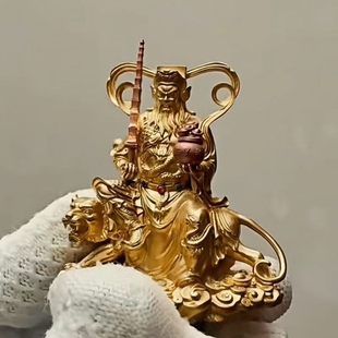 帅赵公明财神摆件精致好运金属复古家居摆件文玩饰品 黑虎玄坛赵元