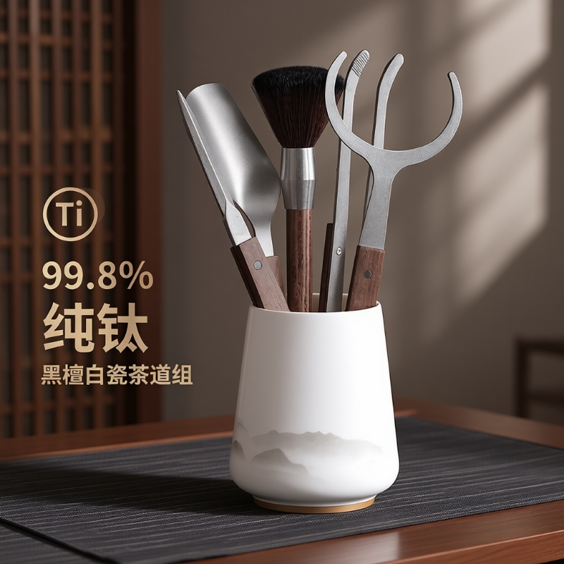 尚言坊新中式白瓷茶道六君子