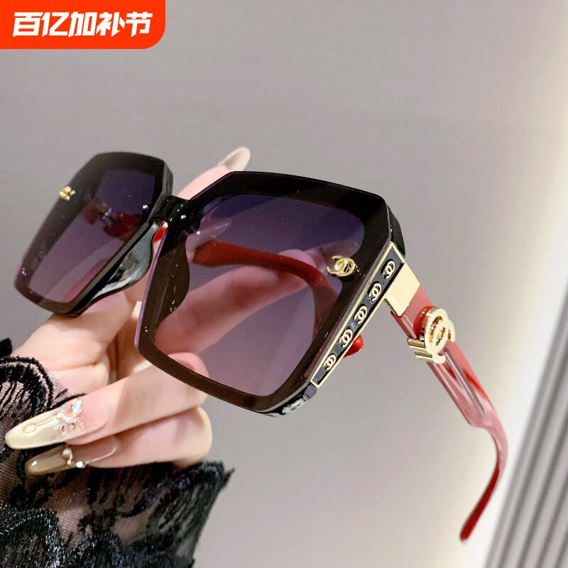 太阳镜女款2025新款防紫外线墨镜开车偏光镜大脸显瘦大牌眼镜圆脸