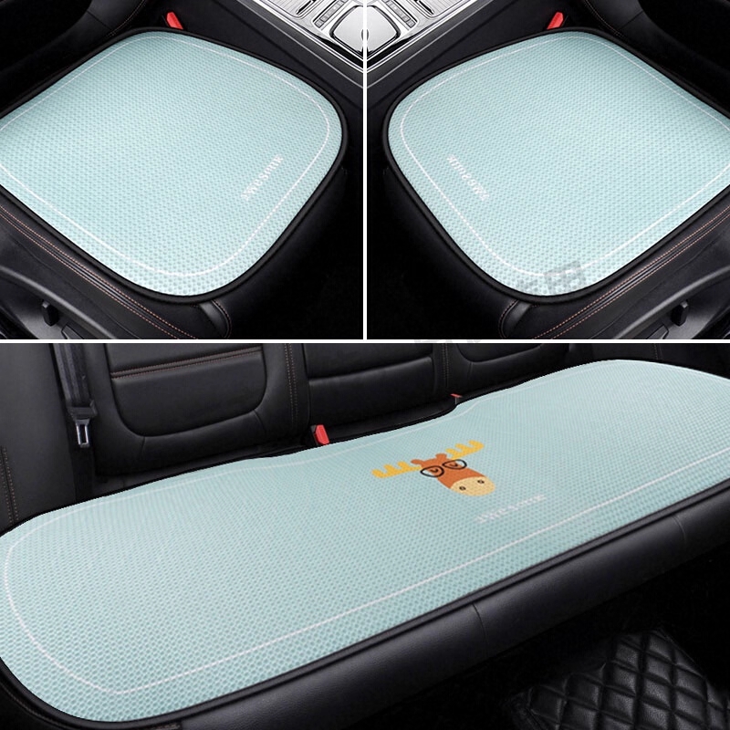 夏季冰丝汽车坐垫可爱车载透气座椅套座垫通用后排通风防滑靠背