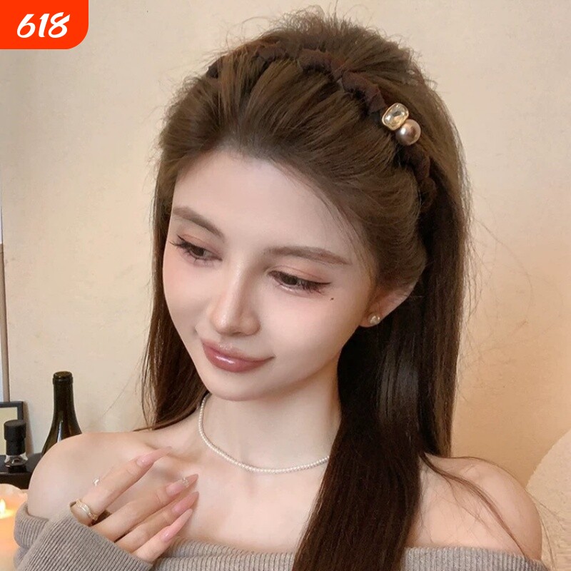 珍珠高颅顶发箍带齿防滑头饰女2026新款高级感日常外戴齿梳头箍