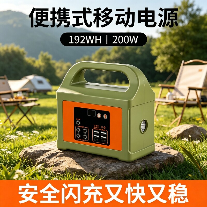 户外移动电源300w大功率220v大容量便携家用自驾直播露营摆摊应急备用