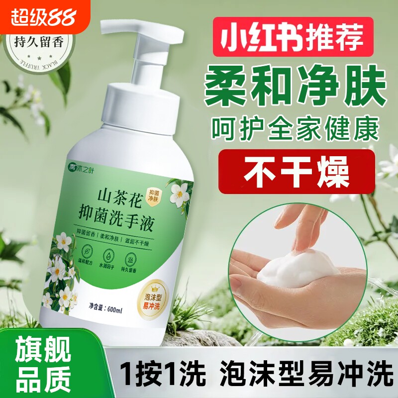 山茶花洗手液泡泡型白清抑菌清洁护手滋润学生儿童家用泡沫型高级