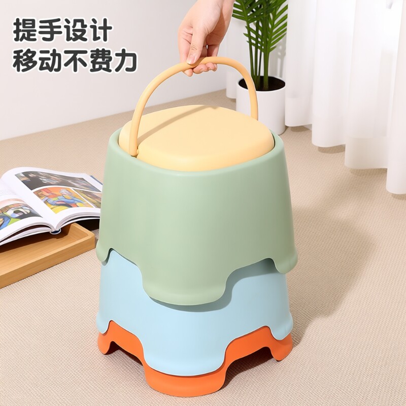 可手提板凳家用餐椅茶几凳子北欧儿童塑料加厚厕所踩脚凳小孩矮凳