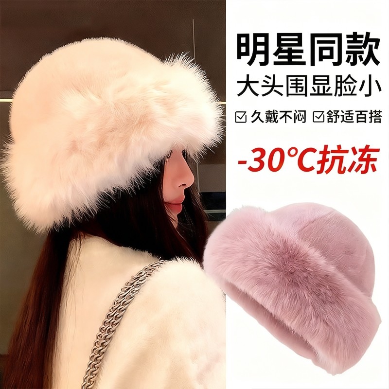 加厚韩版蒙古帽秋冬护耳帽时尚百搭盆帽保暖毛绒针织贝雷帽冬季女