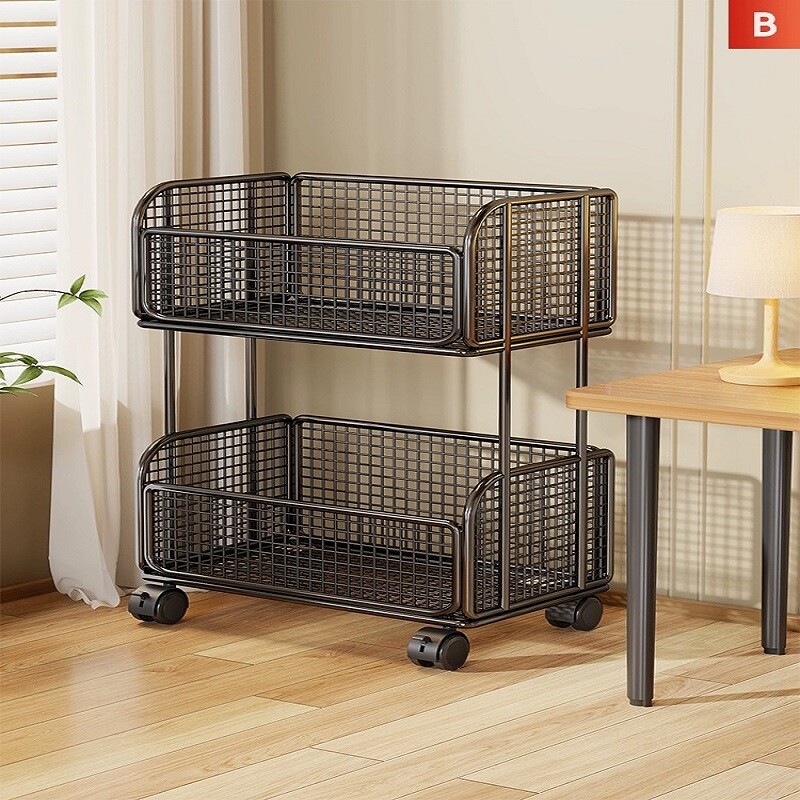 书本收纳箱多层带轮可移动收纳筐学生桌边储物箱双层大容量置物